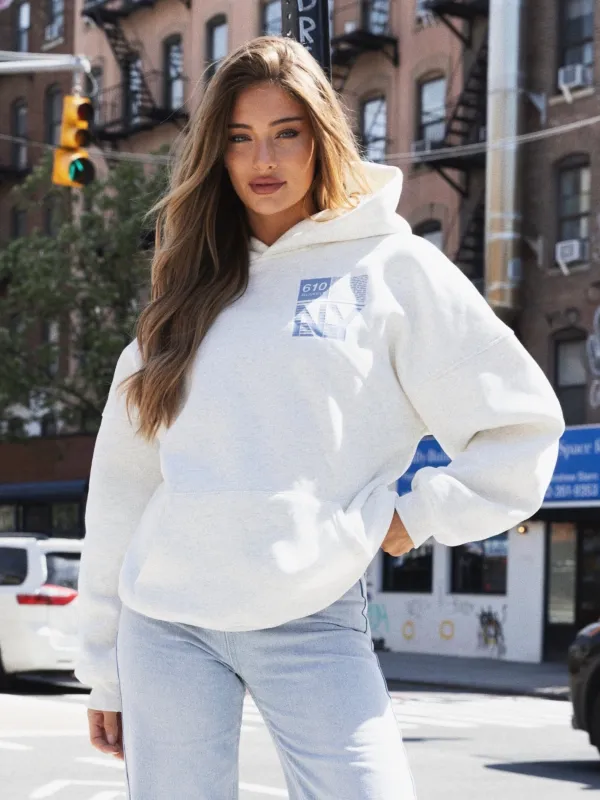 Brooklyn 610 Oversized Hoodie - Marl White sold by Blakely