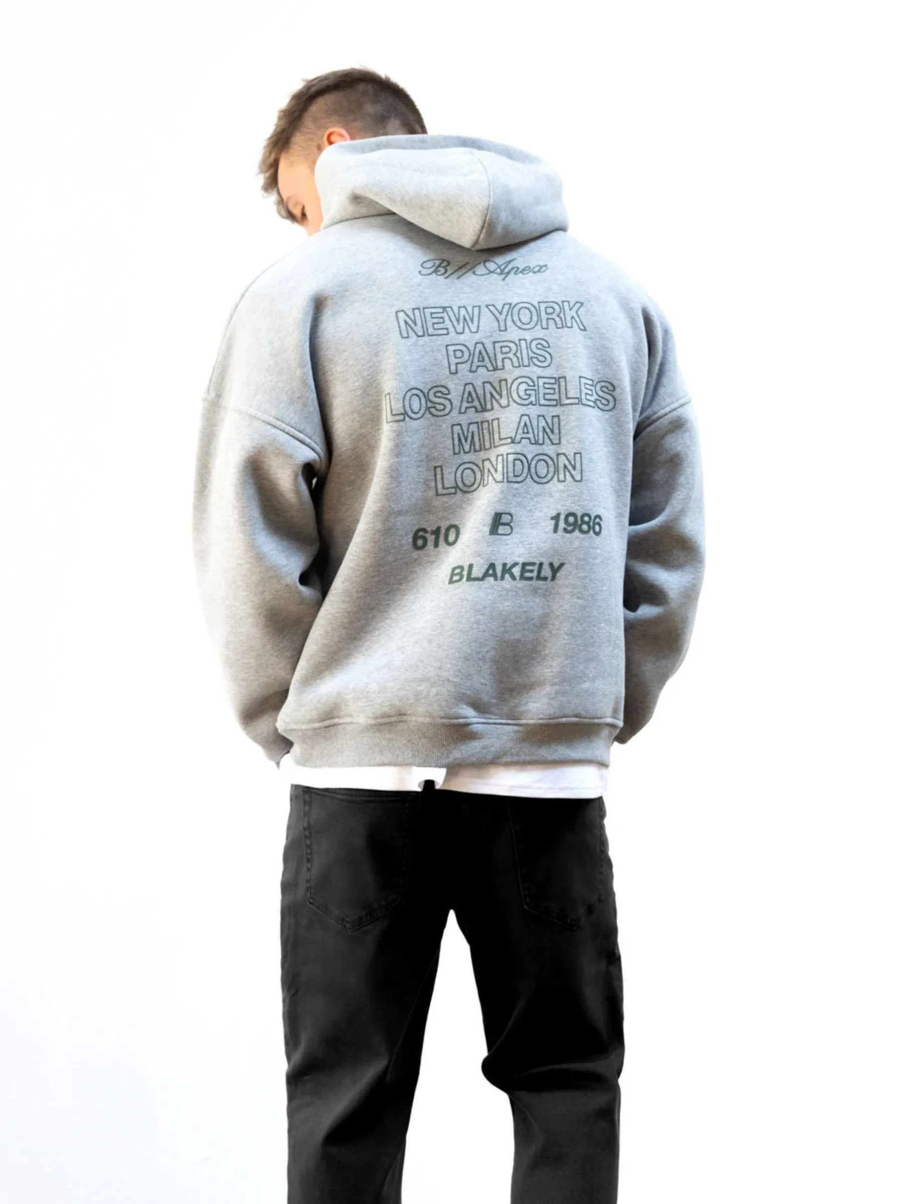 Apex City Relaxed Hoodie - Marl Grey sold by Blakely product image thumbnail 2