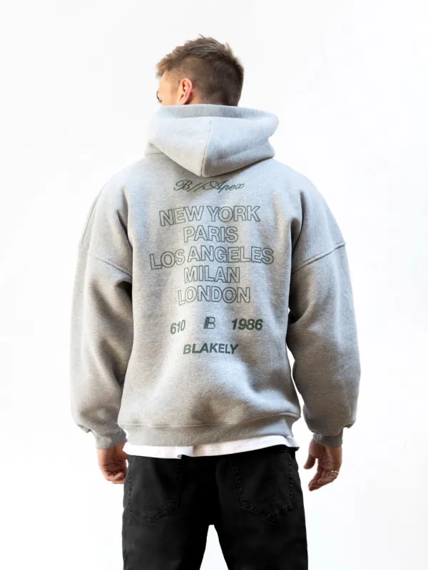 Apex City Relaxed Hoodie - Marl Grey sold by Blakely