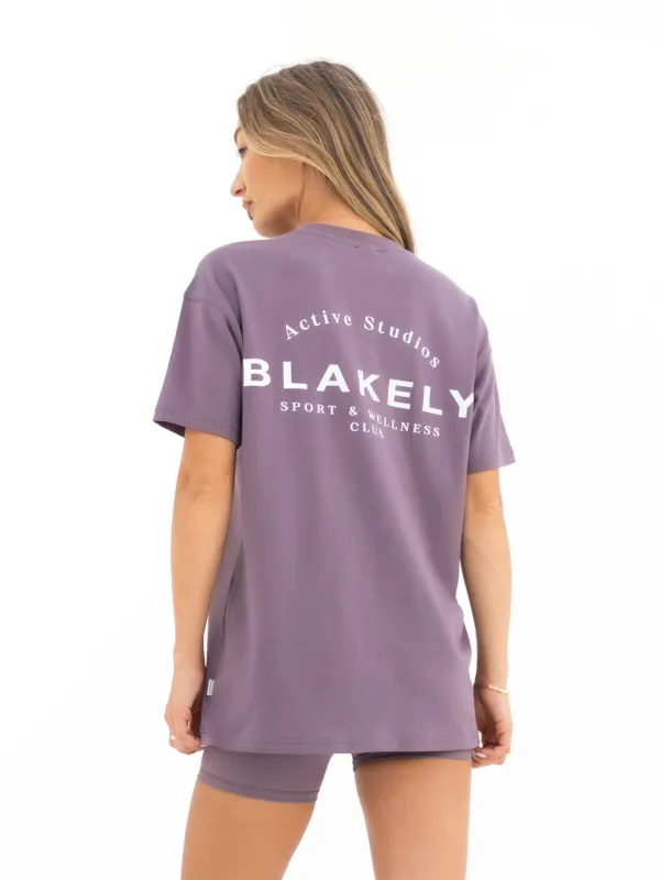 Curved Active Studios Oversized T-Shirt - Grape sold by Blakely