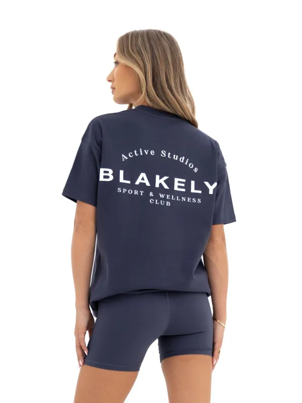 Curved Active Studios Oversized T-Shirt - True Navy sold by Blakely