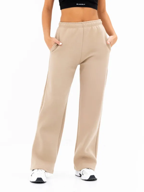 Isabel Wide Leg Sweatpants - Tan sold by Blakely
