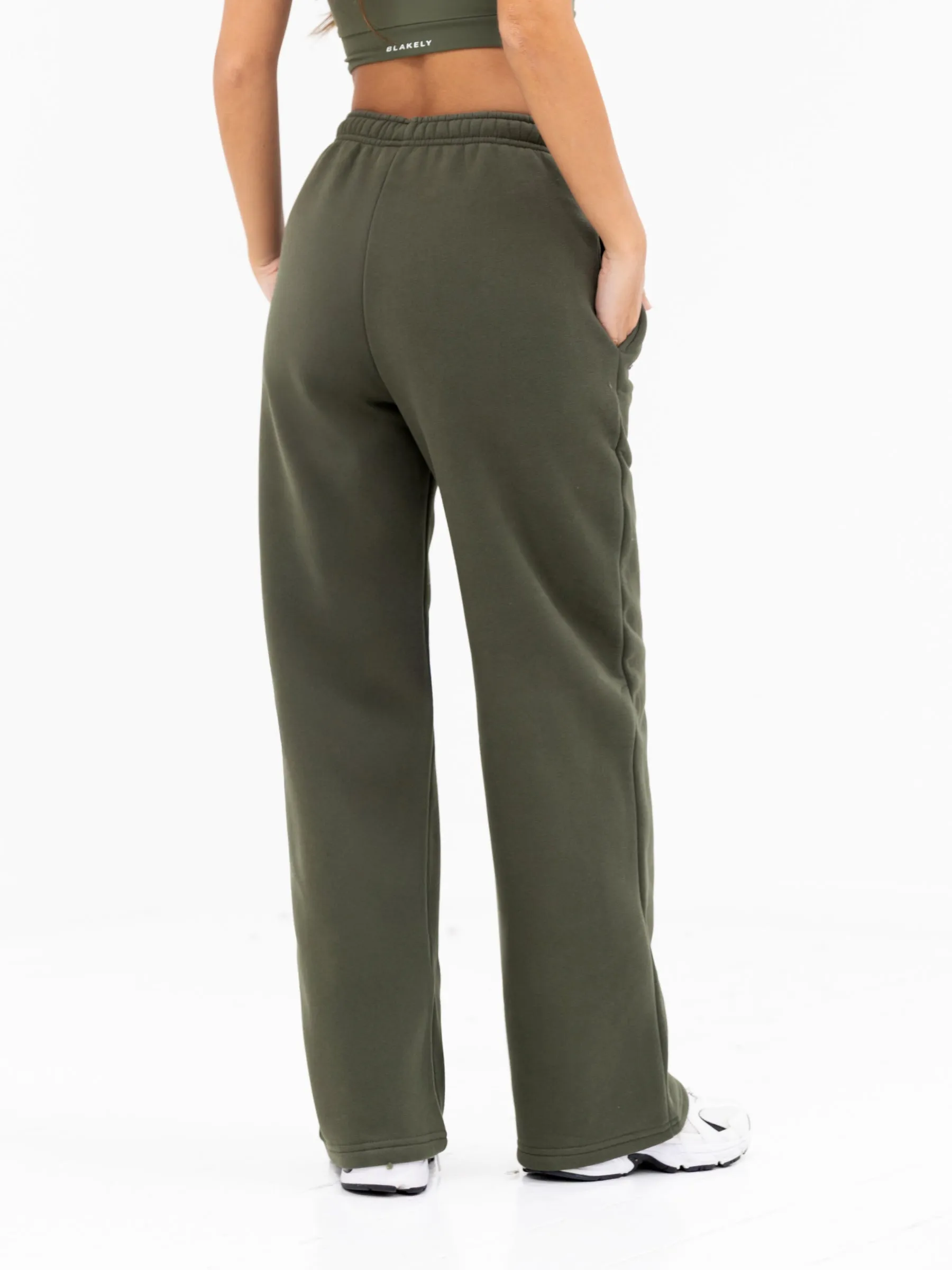 Isabel Wide Leg Sweatpants - Khaki Green sold by Blakely product image thumbnail 5