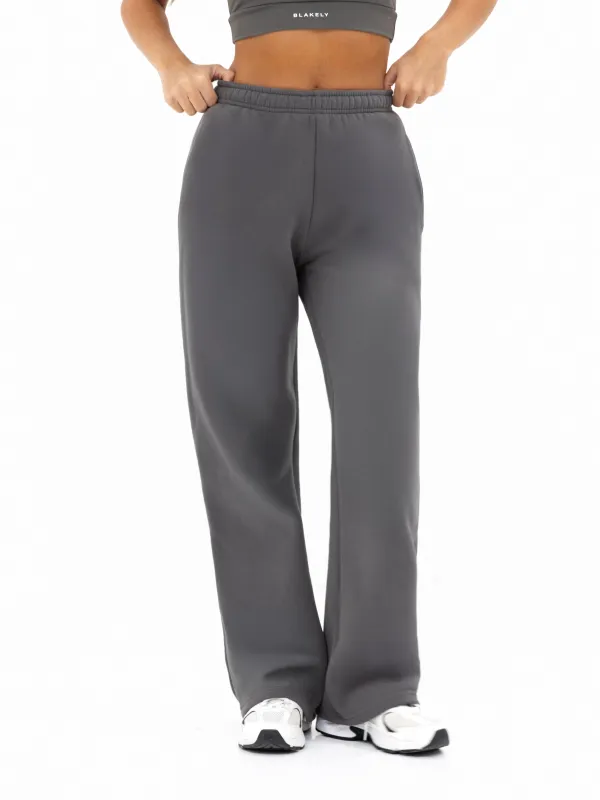 Isabel Wide Leg Sweatpants - Charcoal sold by Blakely