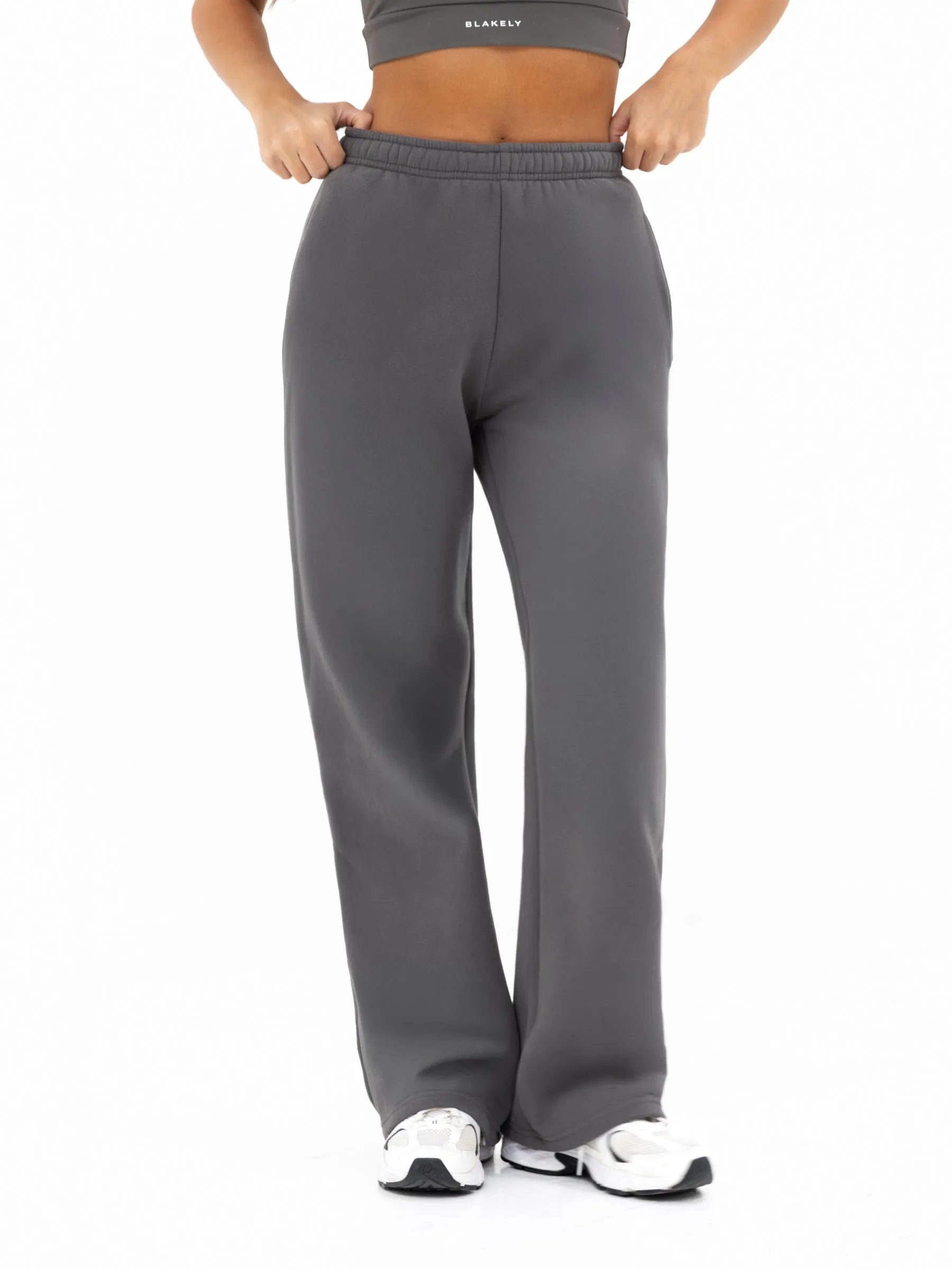 Isabel Wide Leg Sweatpants - Charcoal sold by Blakely