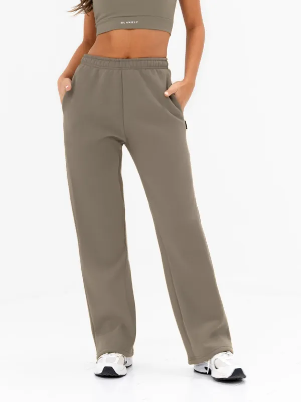Isabel Wide Leg Sweatpants - Safari Green sold by Blakely