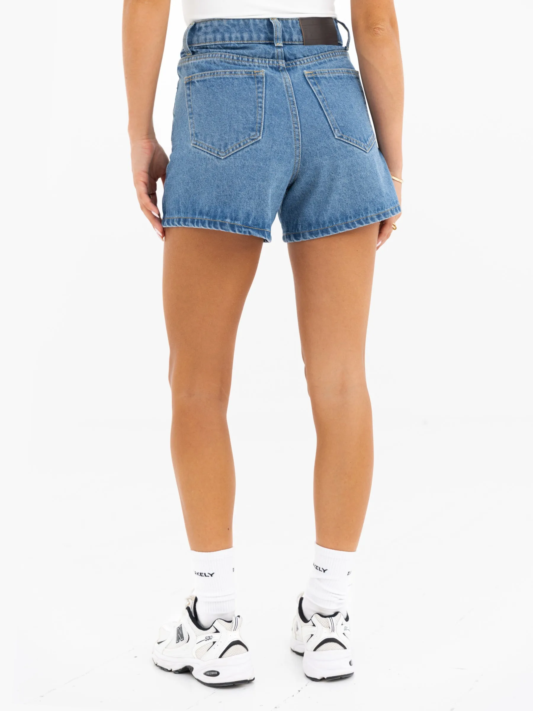 Blakely High Rise Denim Shorts - Mid Blue sold by Blakely product image thumbnail 2