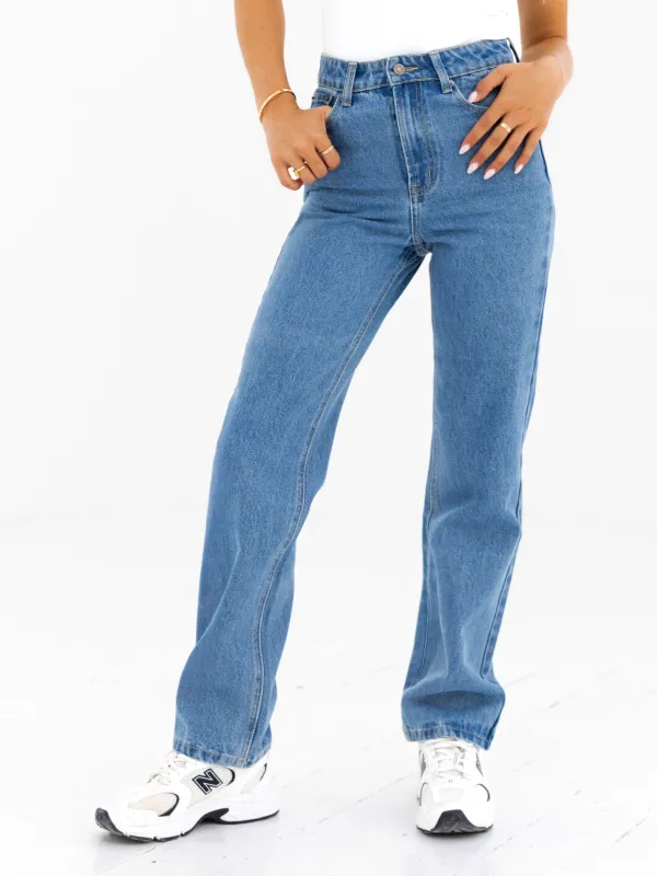 Blakely Straight Cut Jeans - Mid Blue sold by Blakely