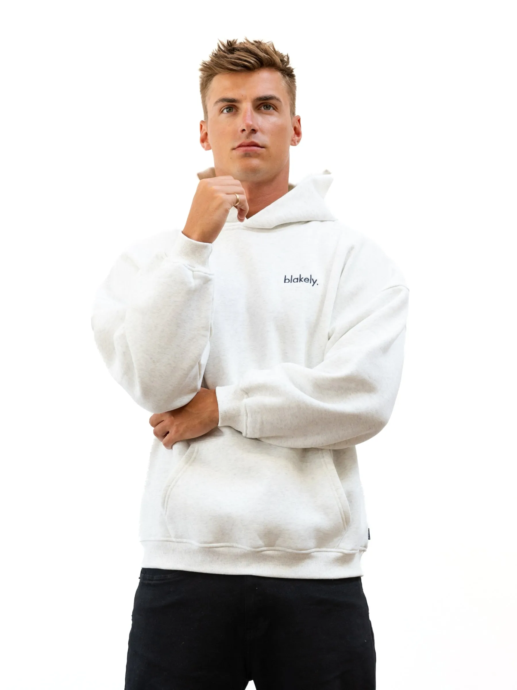 Sami Relaxed Hoodie - Marl White sold by Blakely product image thumbnail 2