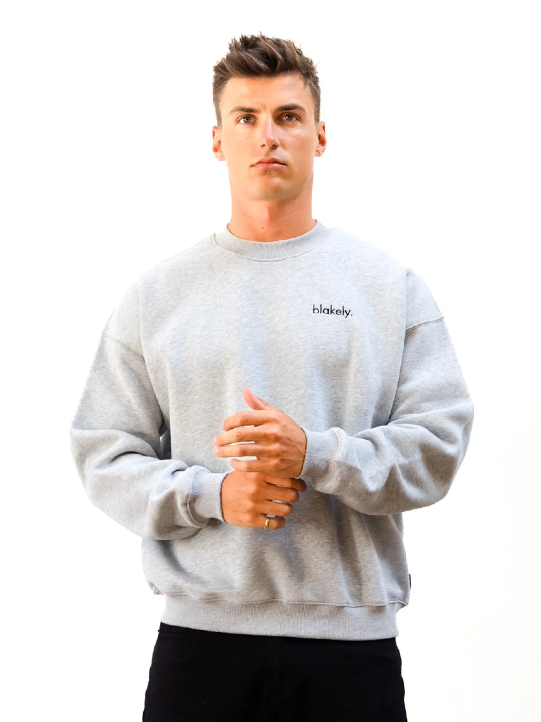 Sami Relaxed Jumper - Marl Grey sold by Blakely