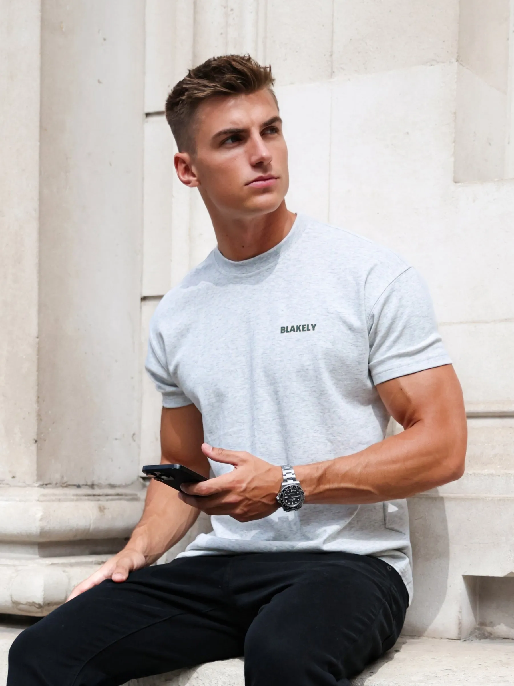 Arlo Relaxed T-Shirt - Marl Grey sold by Blakely product image thumbnail 2