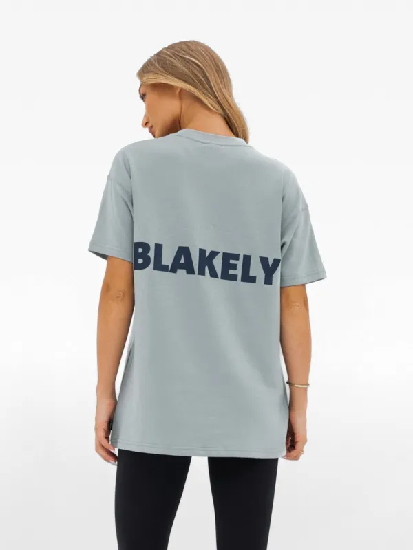 Amelie Oversized T-Shirt - Mineral Blue sold by Blakely