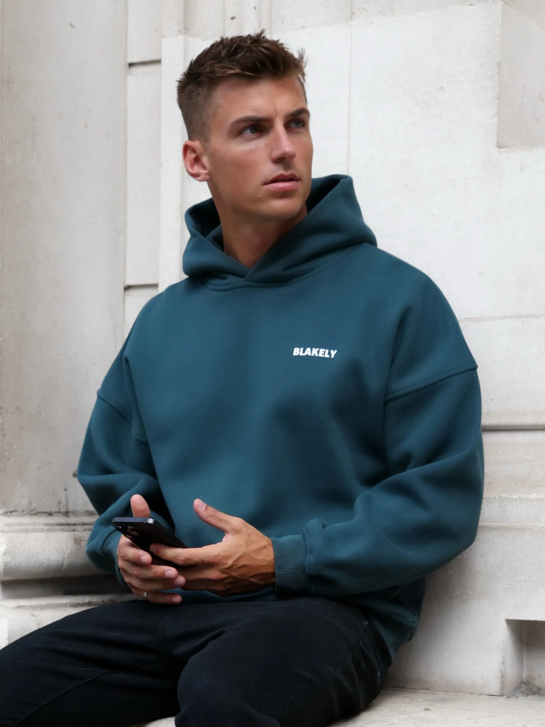 Arlo Relaxed Hoodie - Teal Green sold by Blakely product image thumbnail 2
