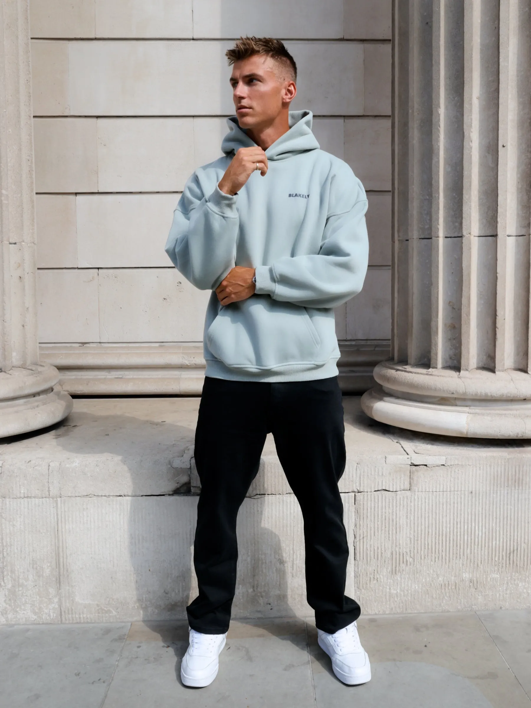 Arlo Relaxed Hoodie - Mineral Blue sold by Blakely product image thumbnail 4
