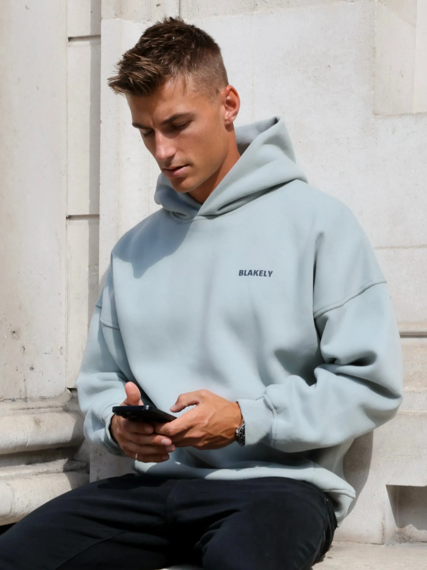 Arlo Relaxed Hoodie - Mineral Blue sold by Blakely product image thumbnail 2