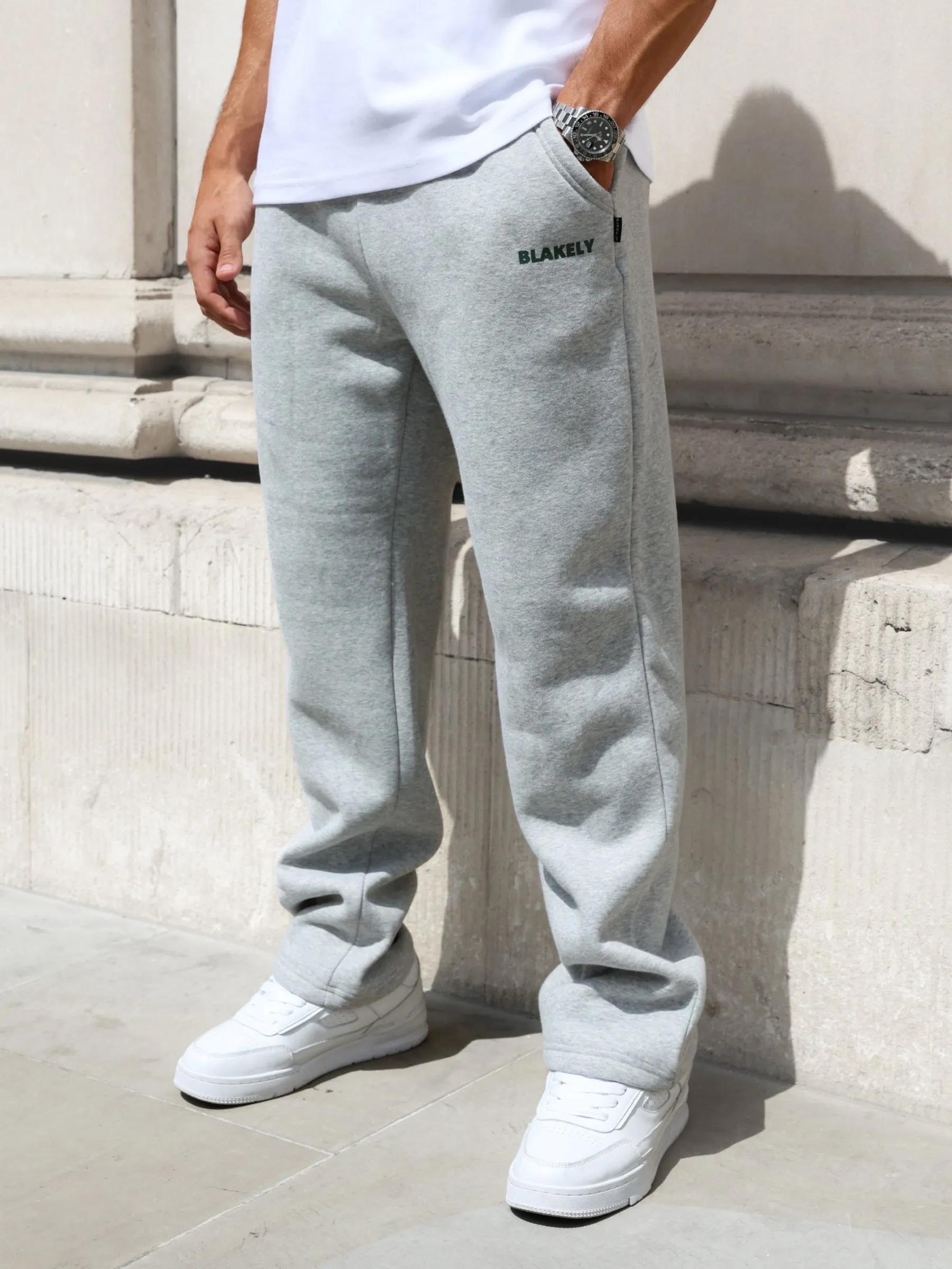 Arlo Wide Leg Sweatpants - Marl Grey sold by Blakely