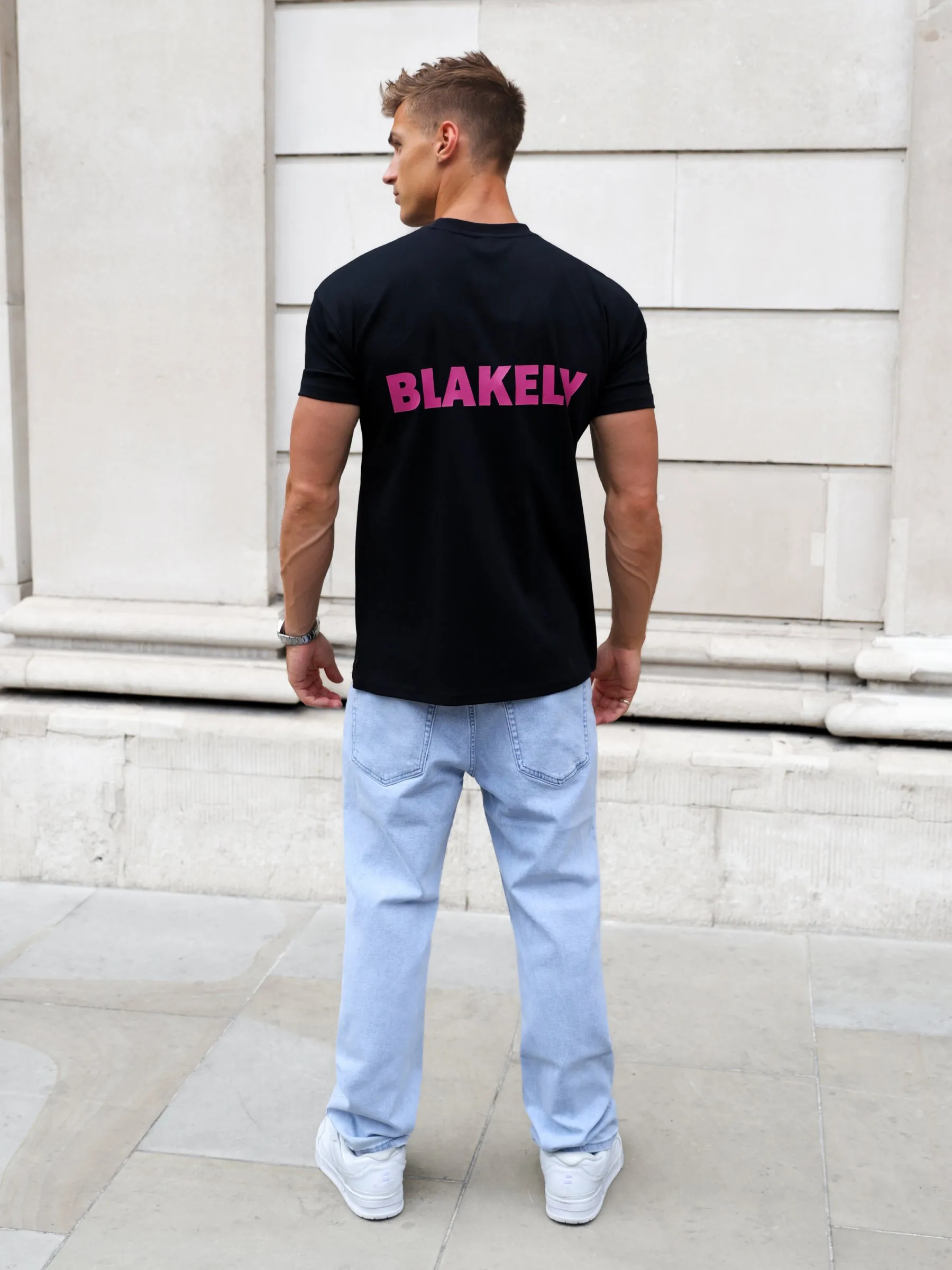 Arlo Relaxed T-Shirt - Black & Pink sold by Blakely product image thumbnail 3