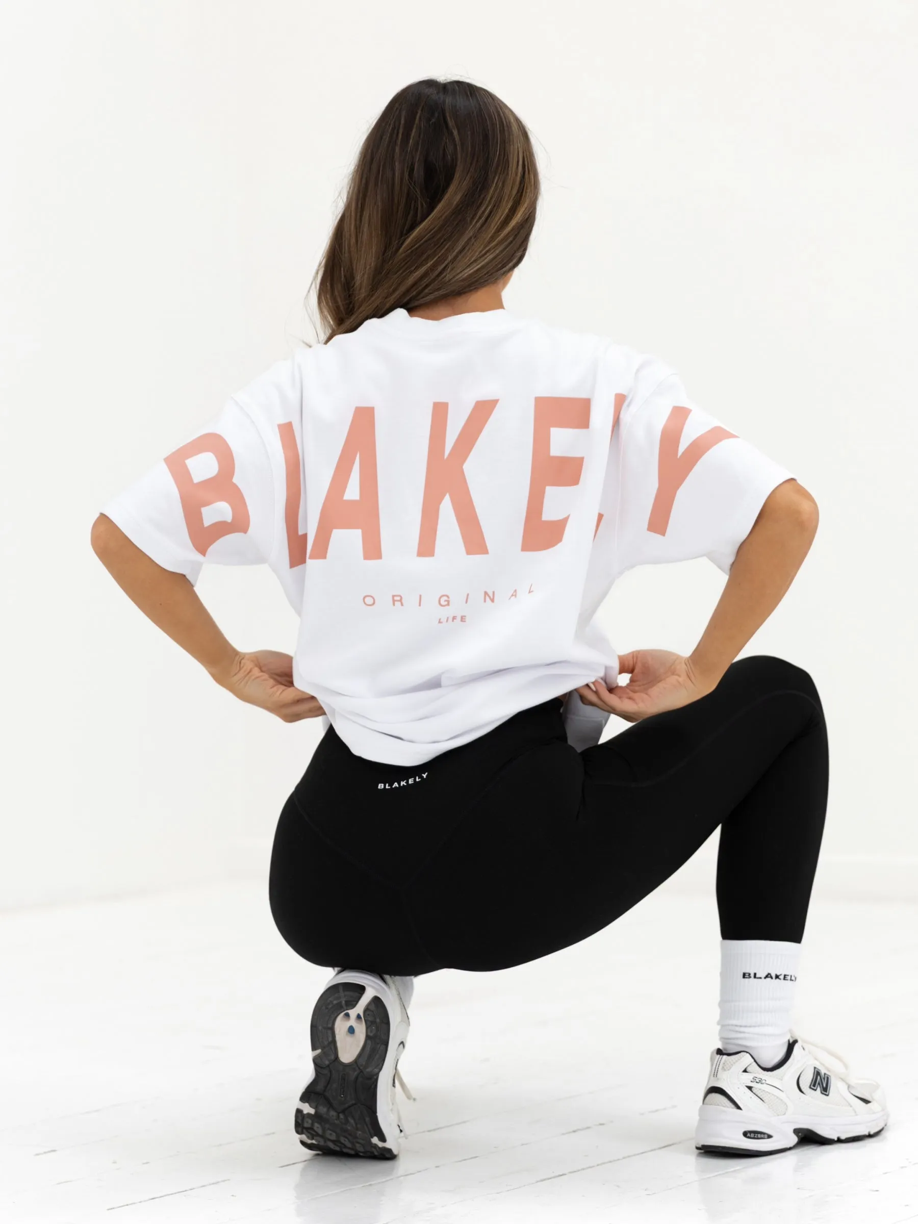 Isabel Oversized T-Shirt - White & Peach Pink sold by Blakely product image thumbnail 3