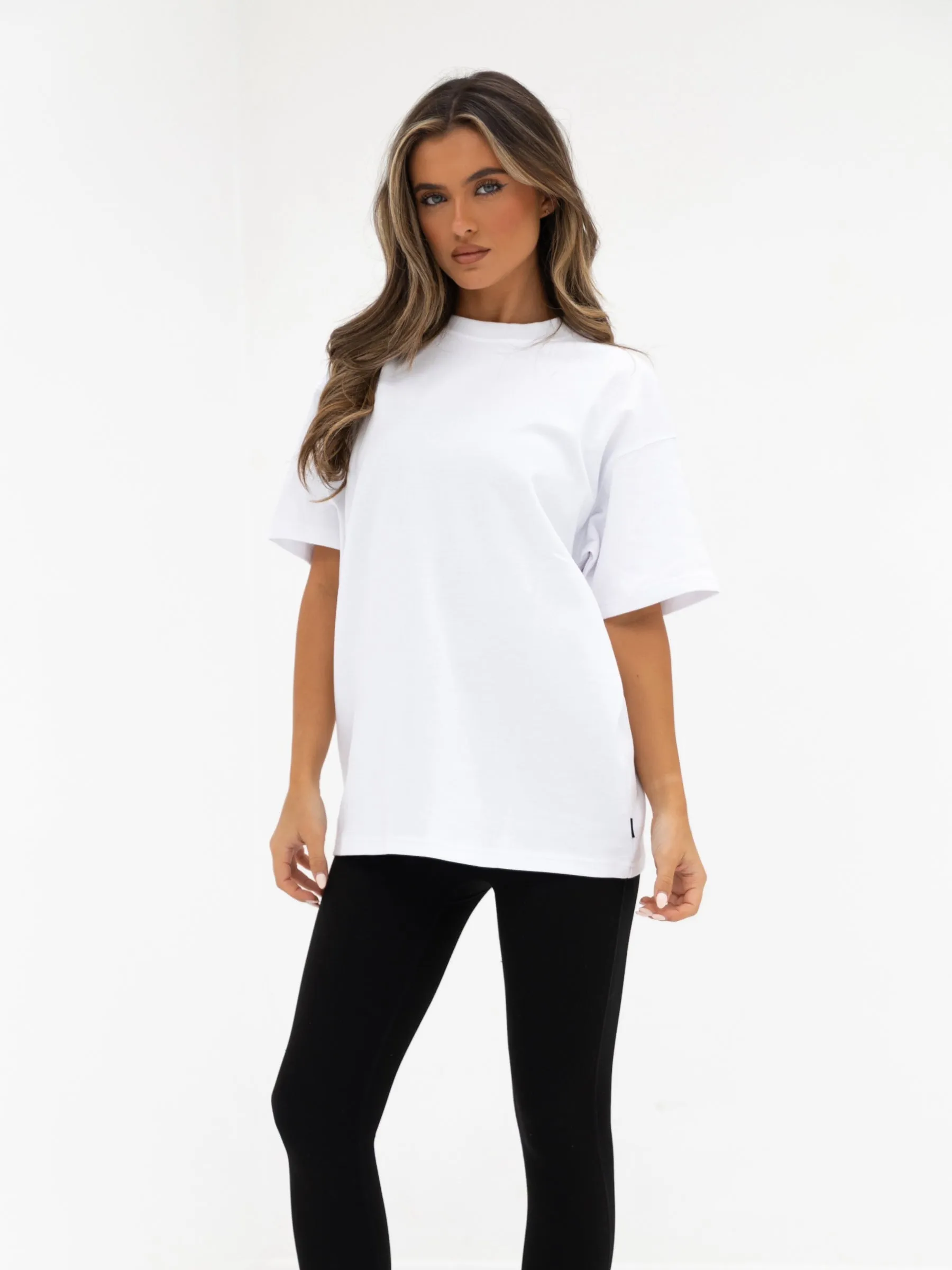 Isabel Oversized T-Shirt - White & Peach Pink sold by Blakely product image thumbnail 2