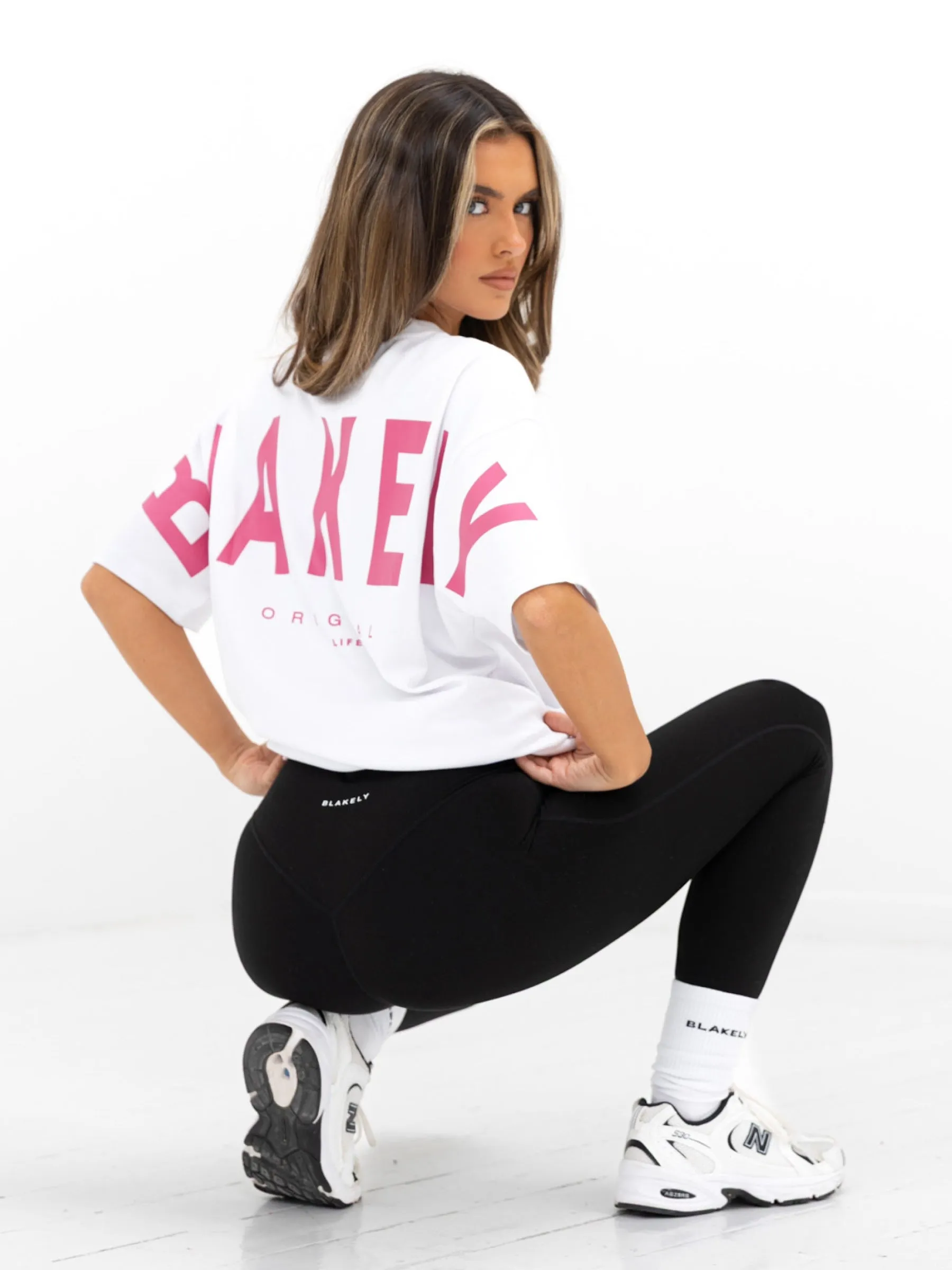 Isabel Oversized T-Shirt - White & Hot Pink sold by Blakely product image thumbnail 3