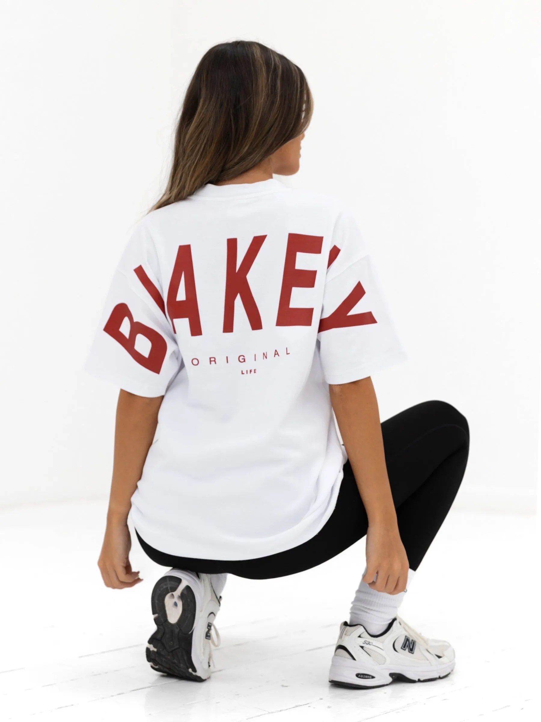 Isabel Oversized T-Shirt - White & Cherry Red sold by Blakely product image thumbnail 5