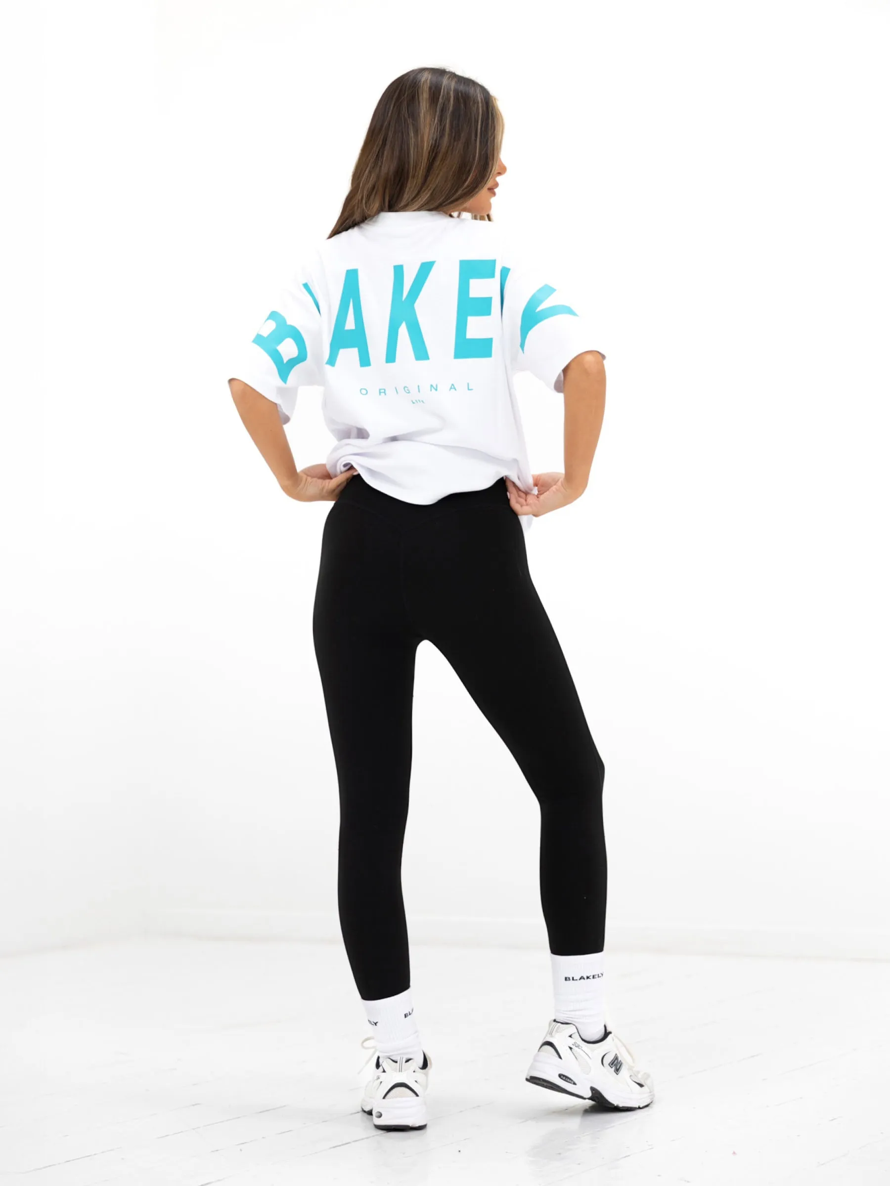 Isabel Oversized T-Shirt - White & Aqua sold by Blakely product image thumbnail 5
