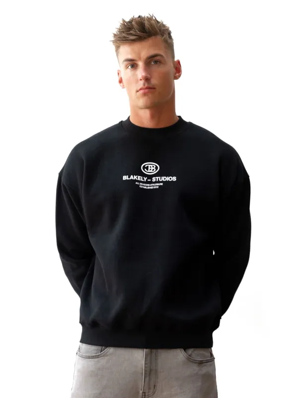 Mercer Relaxed Jumper - Black sold by Blakely