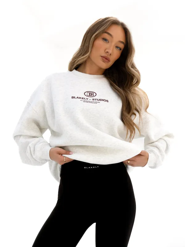 Madison Oversized Jumper - Marl White sold by Blakely