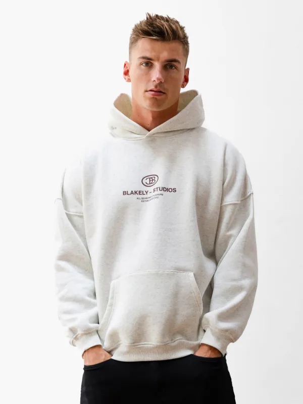 Mercer Relaxed Hoodie - Marl White sold by Blakely