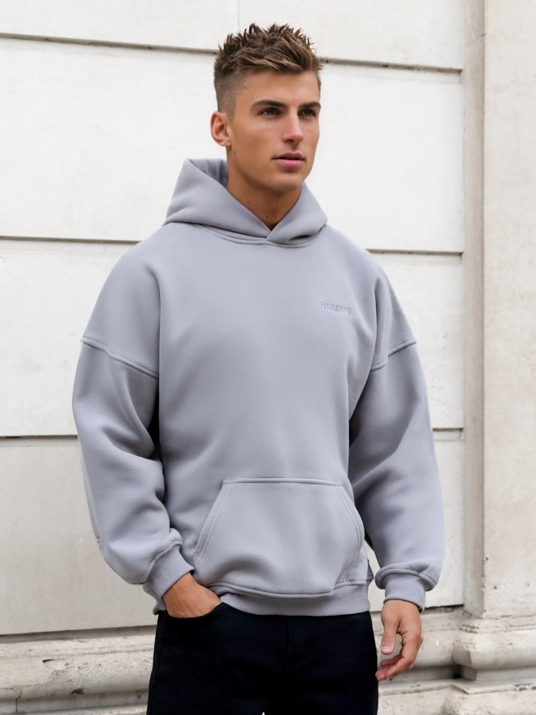 Rhys Relaxed Hoodie - Mid Grey sold by Blakely product image thumbnail 2