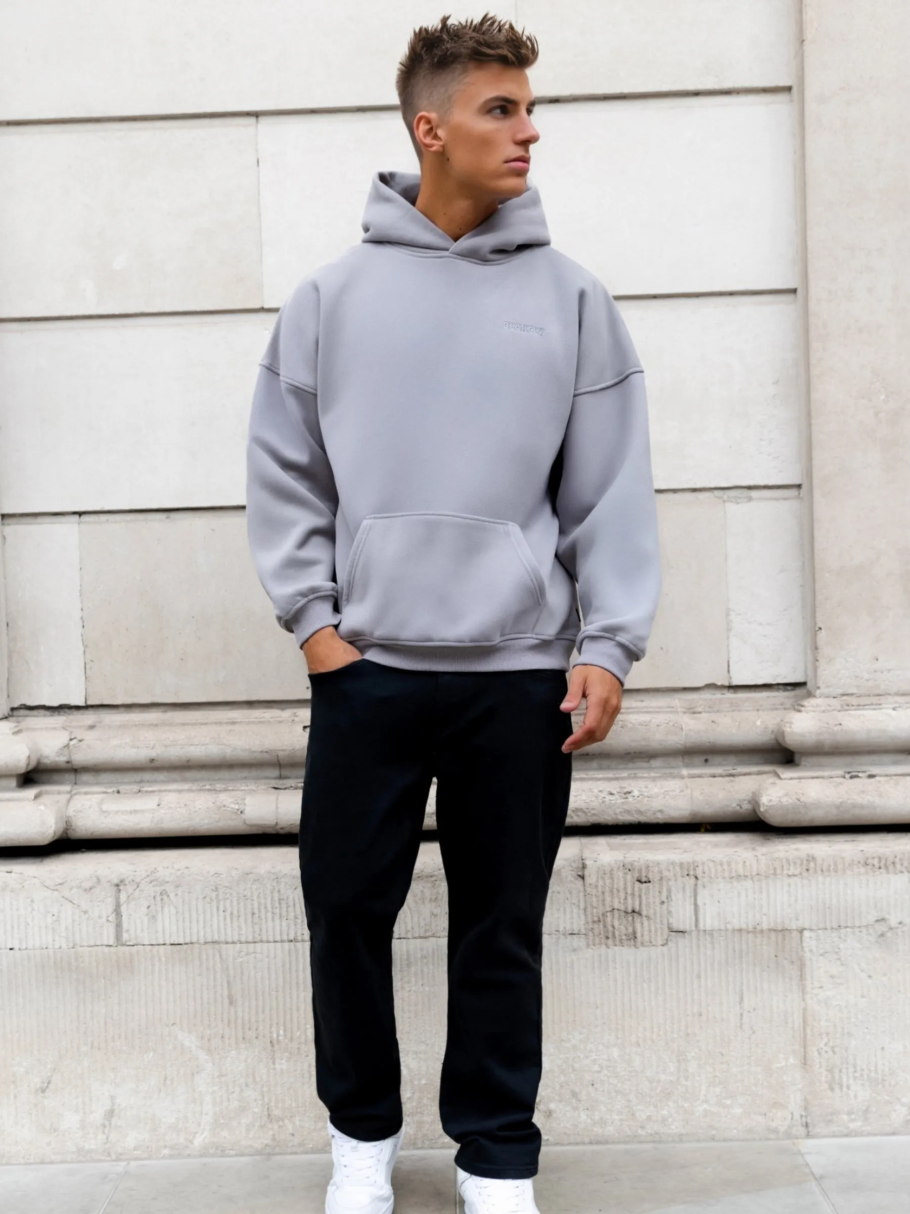 Rhys Relaxed Hoodie - Mid Grey sold by Blakely product image thumbnail 3