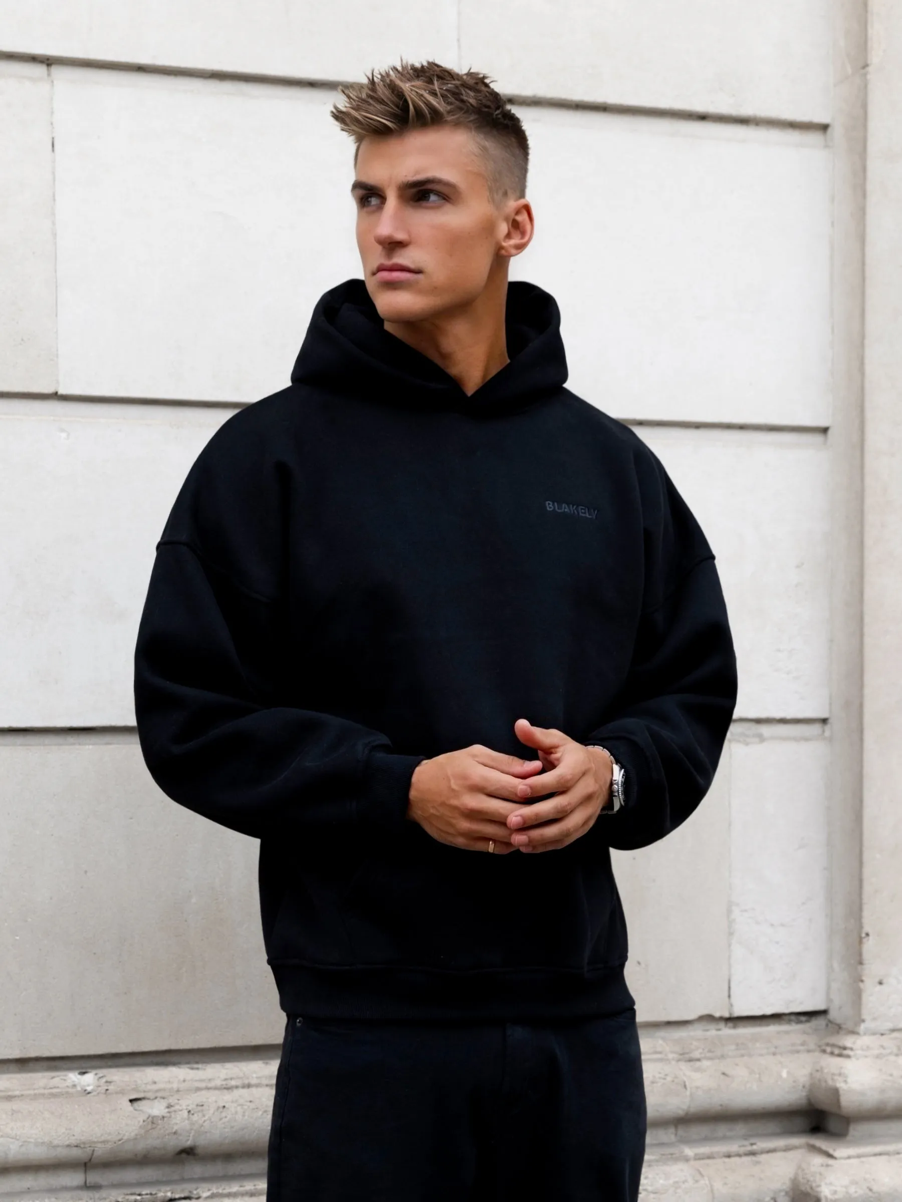 Rhys Relaxed Hoodie - Black sold by Blakely