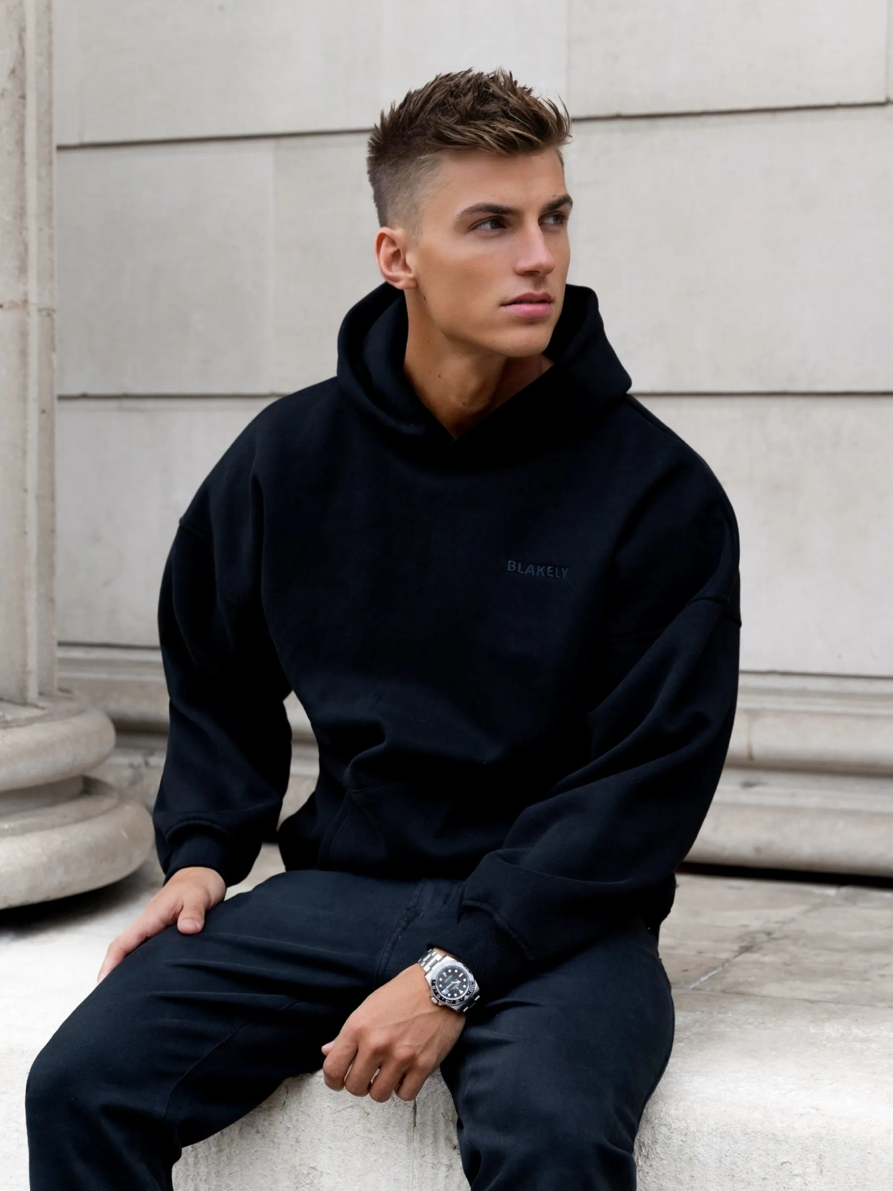 Rhys Relaxed Hoodie - Black sold by Blakely product image thumbnail 2
