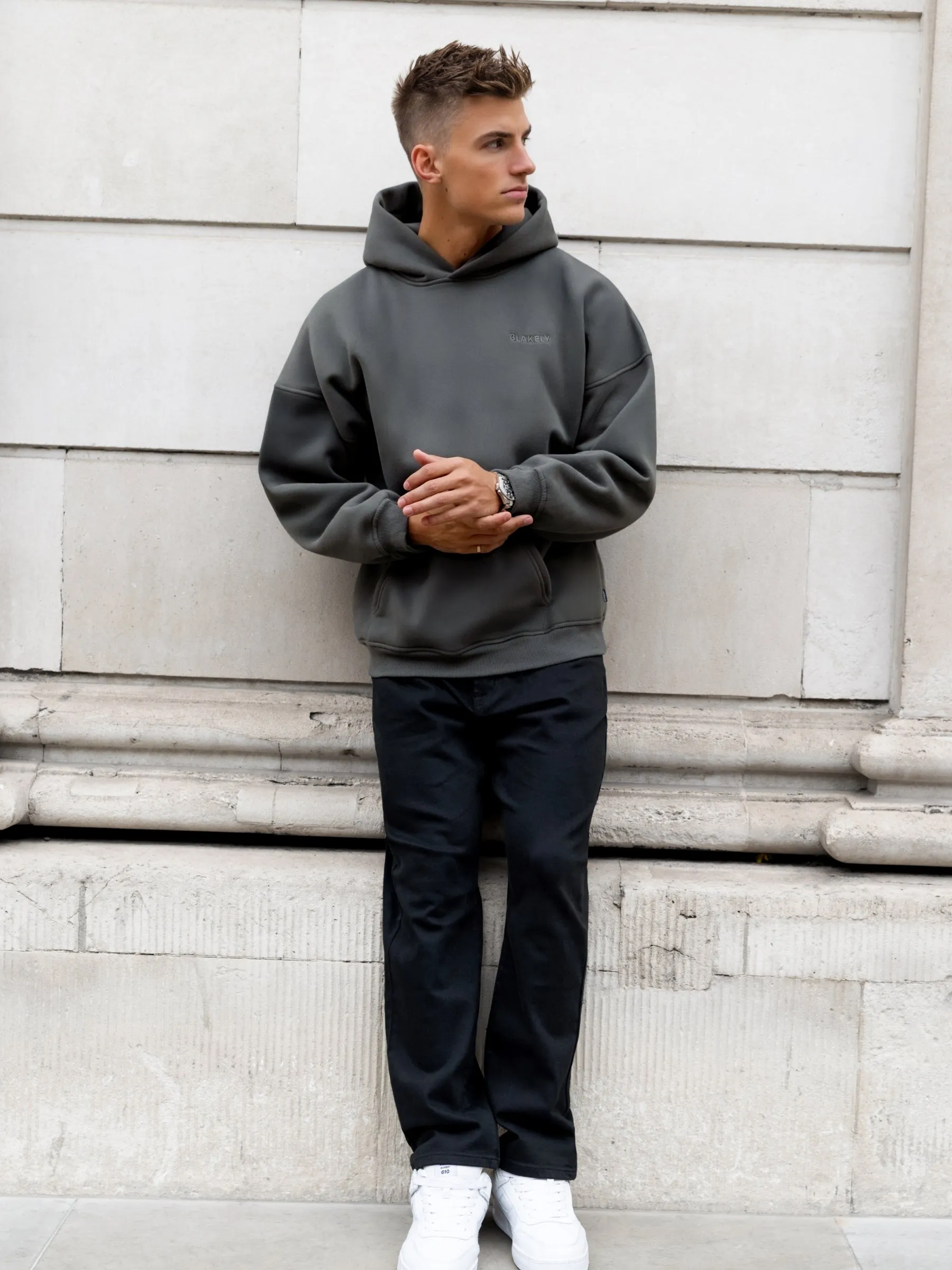 Rhys Relaxed Hoodie - Khaki Grey sold by Blakely product image thumbnail 3