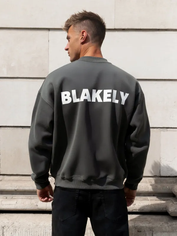 Declan Relaxed Jumper - Khaki Grey sold by Blakely