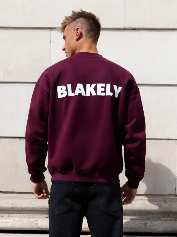 Declan Relaxed Jumper - Burgundy sold by Blakely