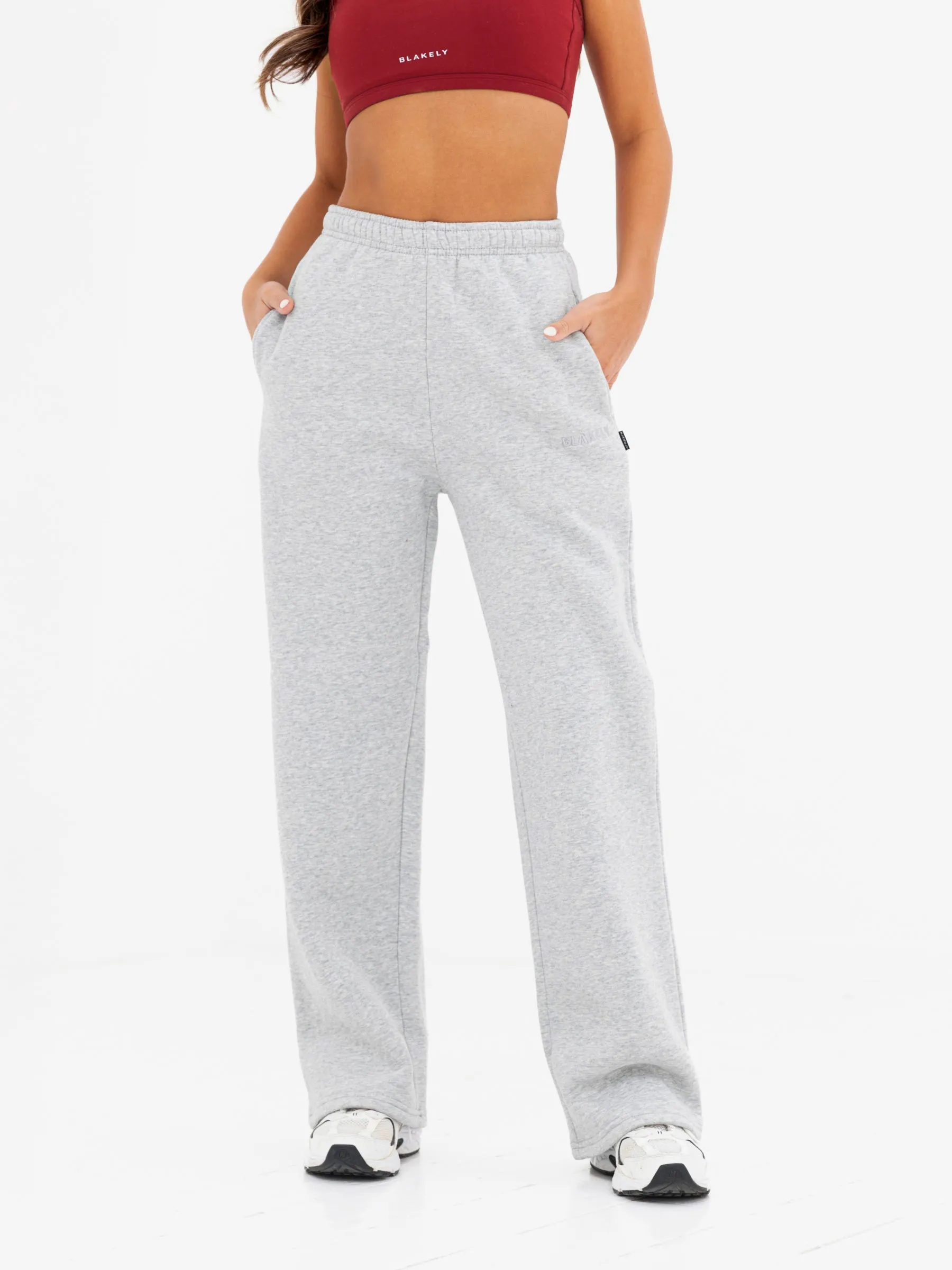 Kayla Wide Leg Sweatpants - Marl Grey sold by Blakely