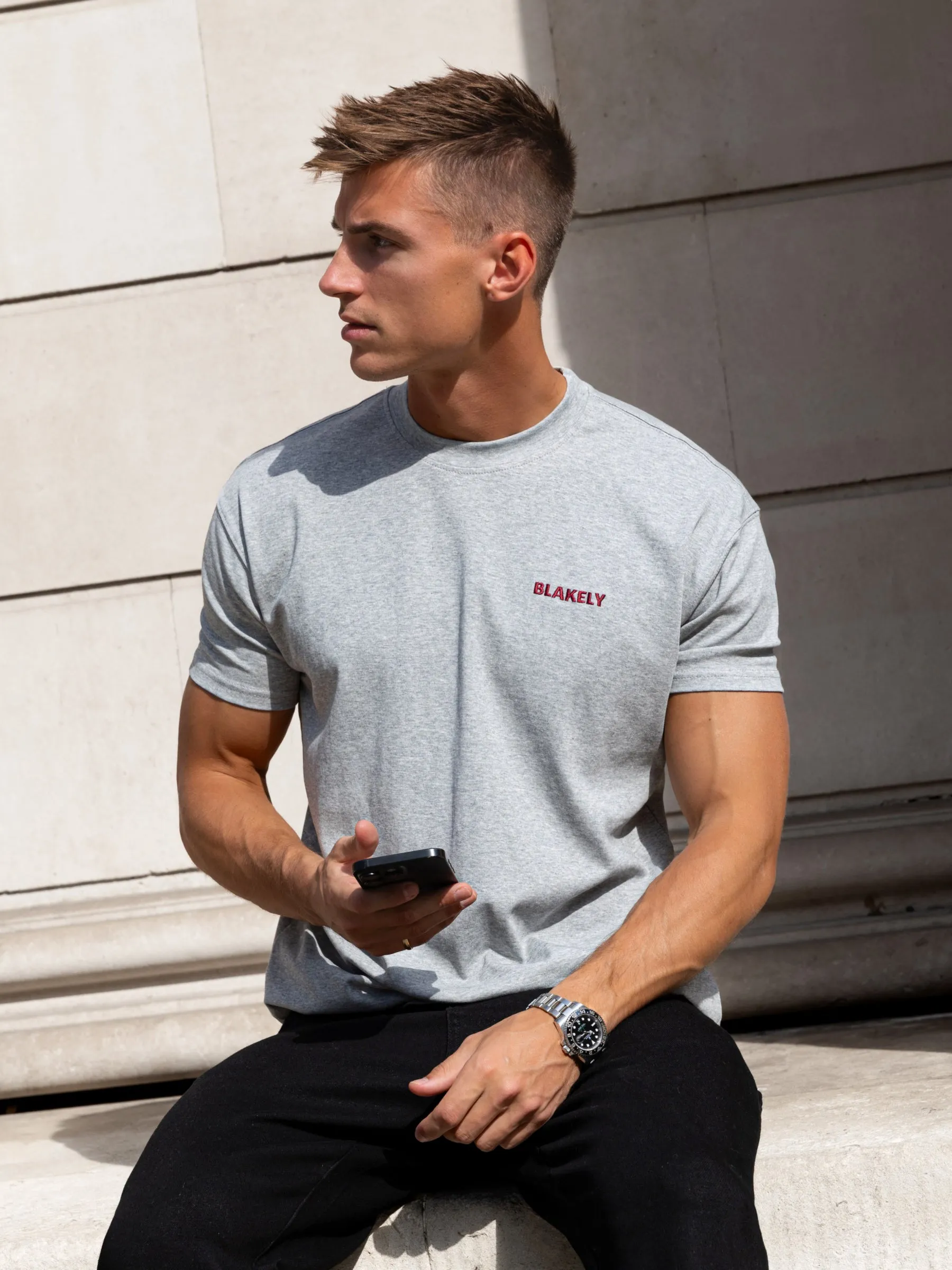 Rhys Relaxed T-Shirt - Marl Grey sold by Blakely product image thumbnail 2