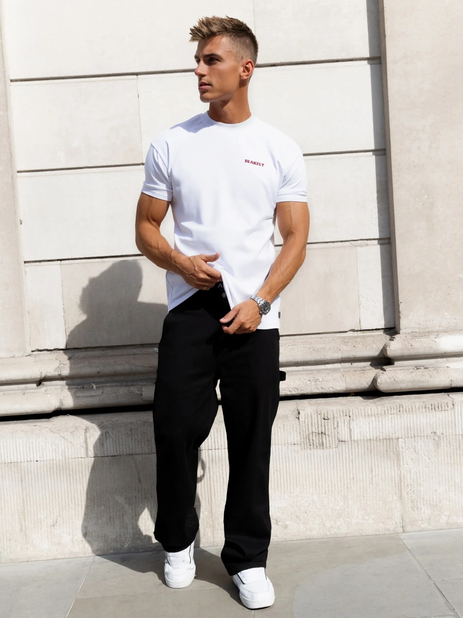 Rhys Relaxed T-Shirt - White & Red sold by Blakely product image thumbnail 4
