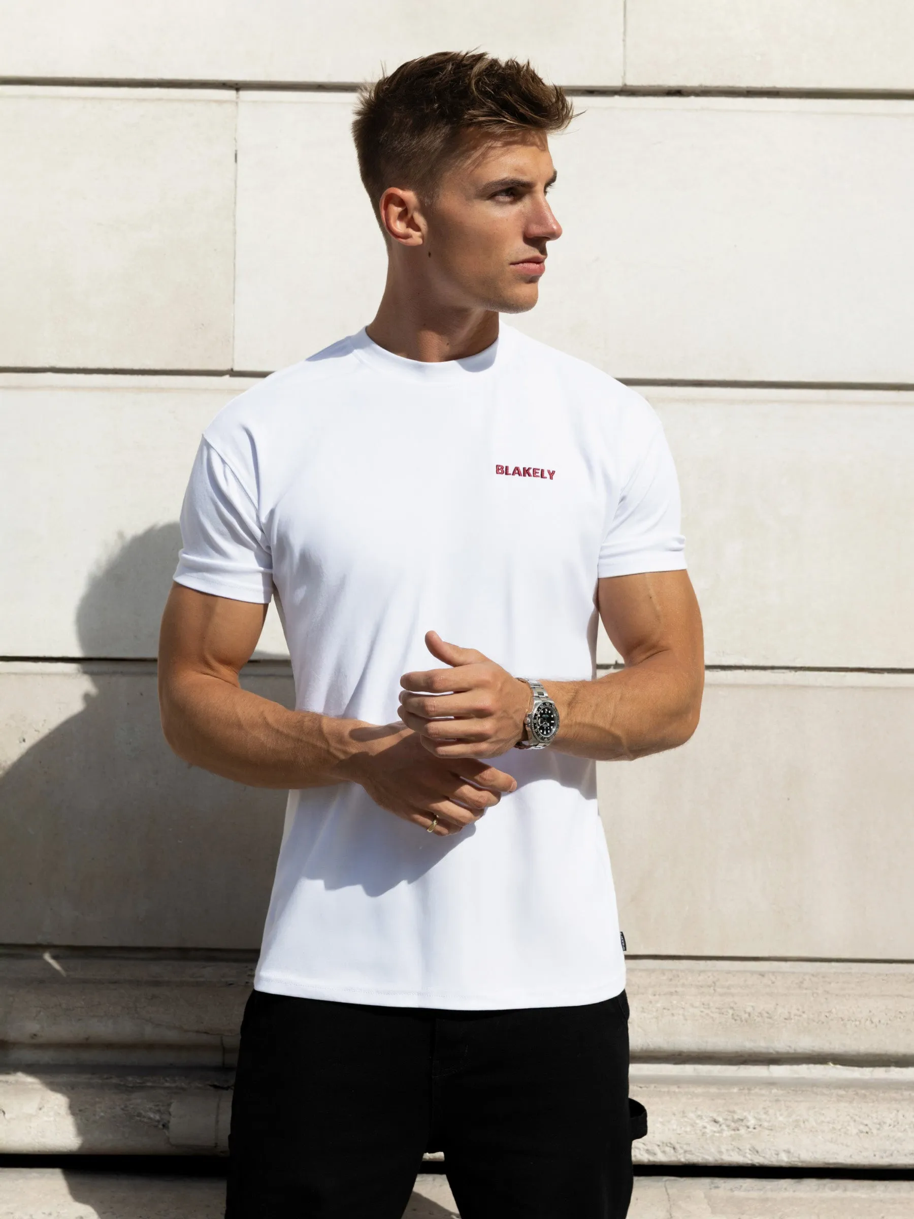 Rhys Relaxed T-Shirt - White & Red sold by Blakely