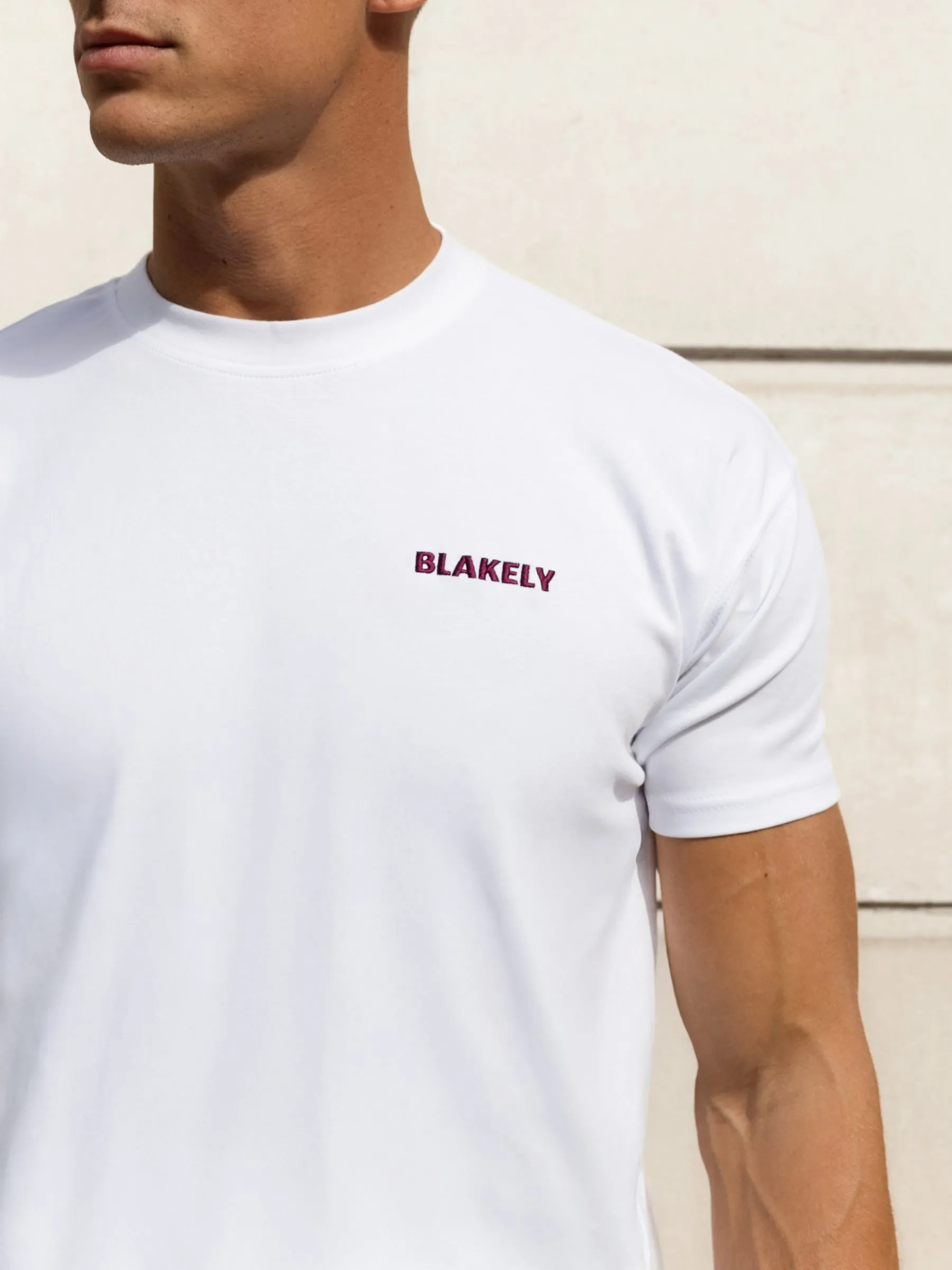 Rhys Relaxed T-Shirt - White & Burgundy sold by Blakely product image thumbnail 5