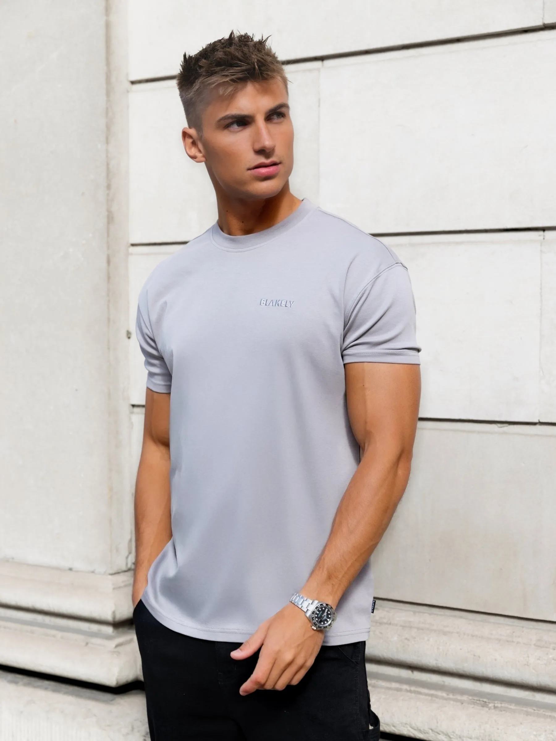 Rhys Relaxed T-Shirt - Mid Grey sold by Blakely product image thumbnail 2