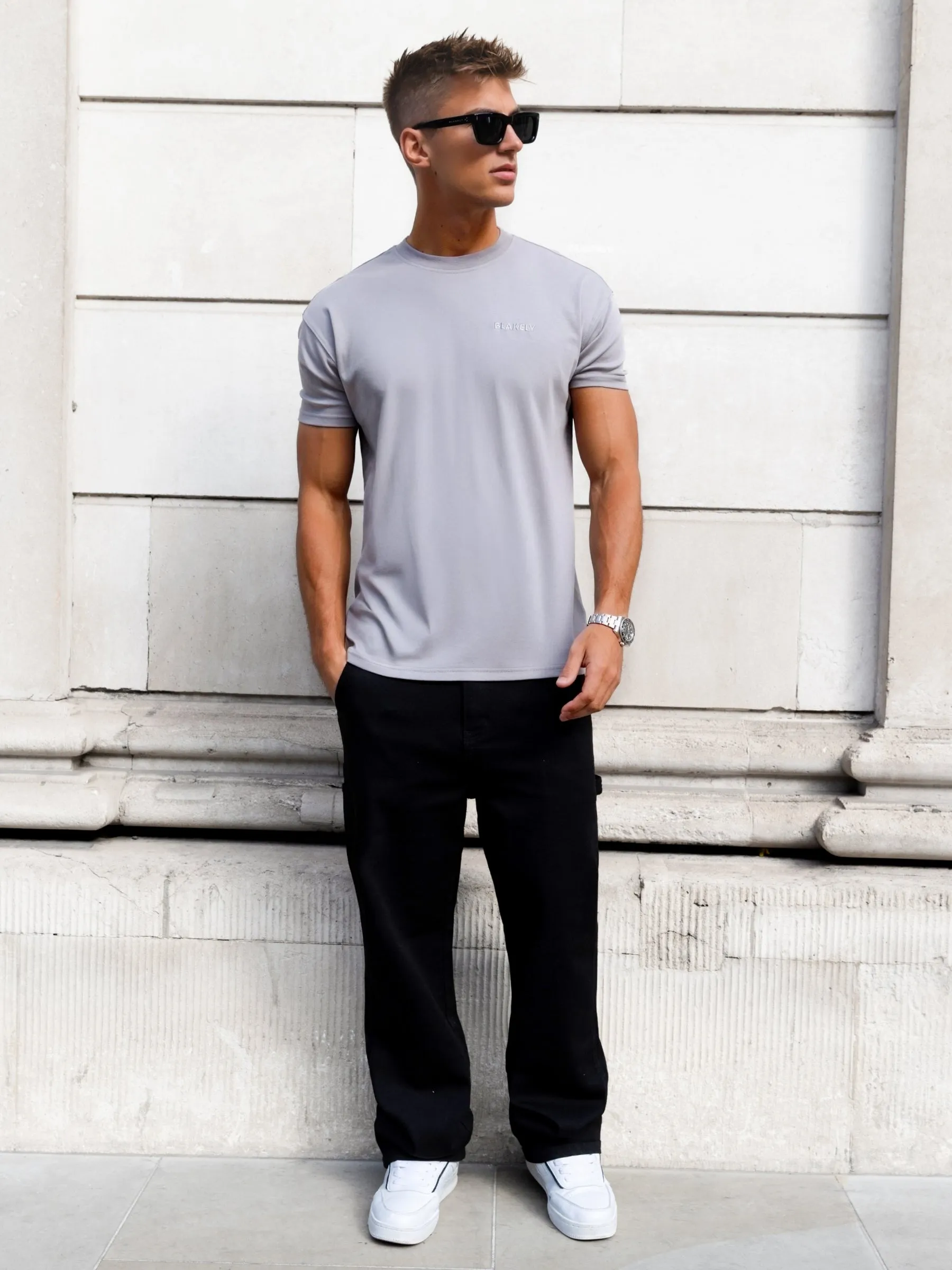 Rhys Relaxed T-Shirt - Mid Grey sold by Blakely product image thumbnail 3