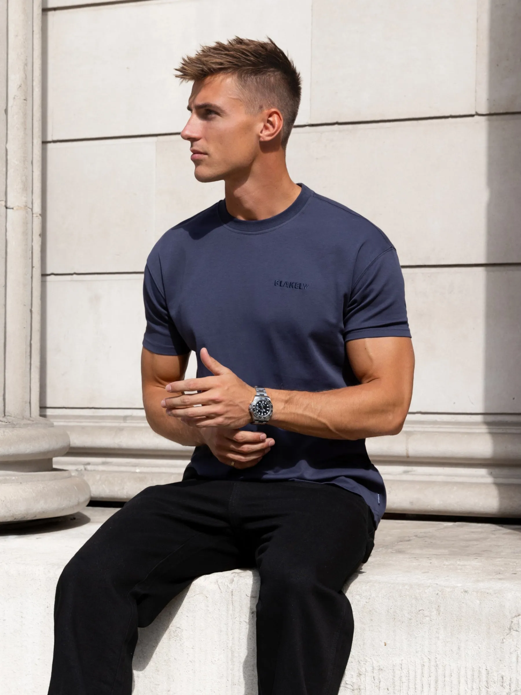Rhys Relaxed T-Shirt - True Navy sold by Blakely