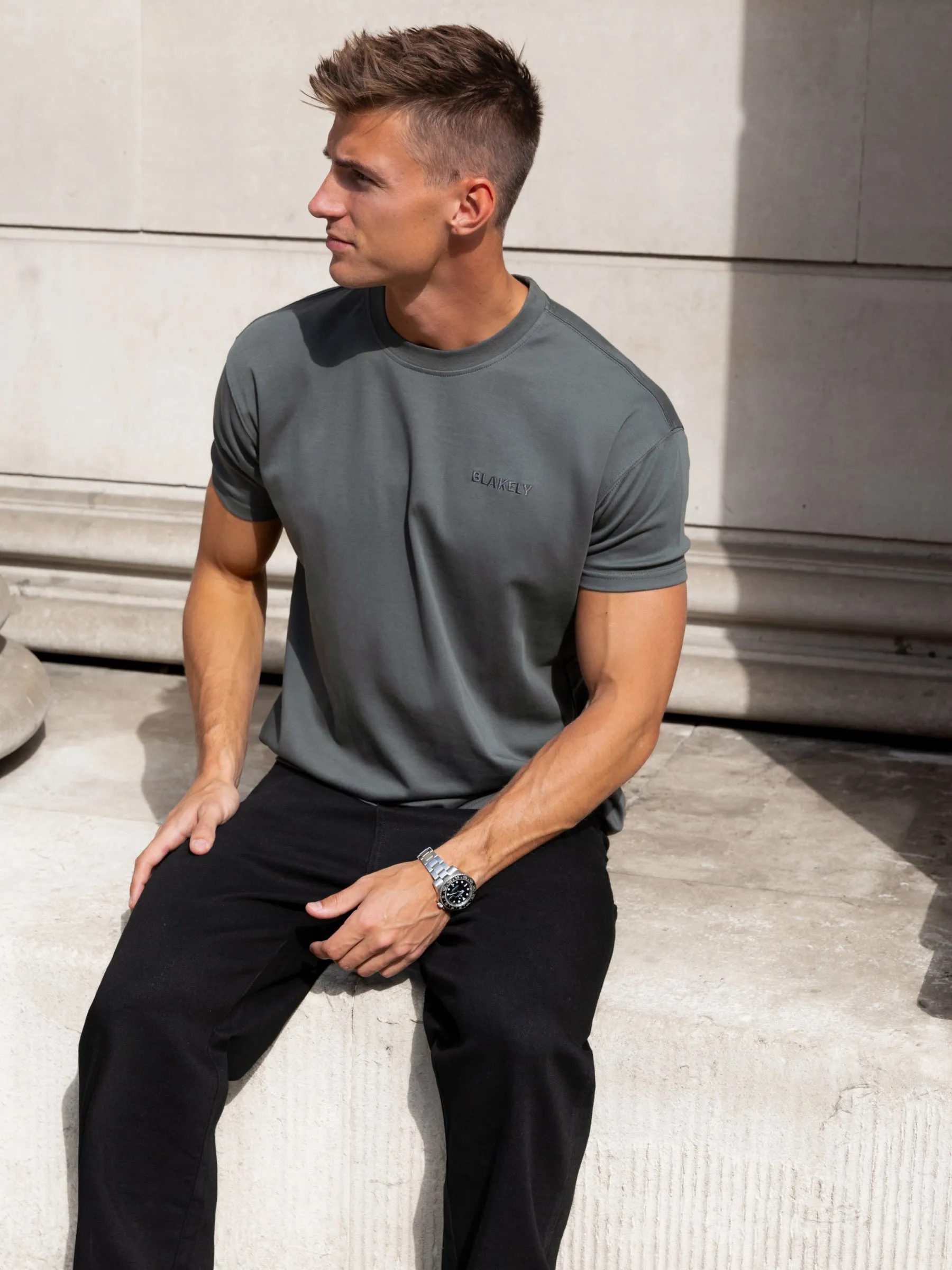 Rhys Relaxed T-Shirt - Khaki Grey sold by Blakely product image thumbnail 5