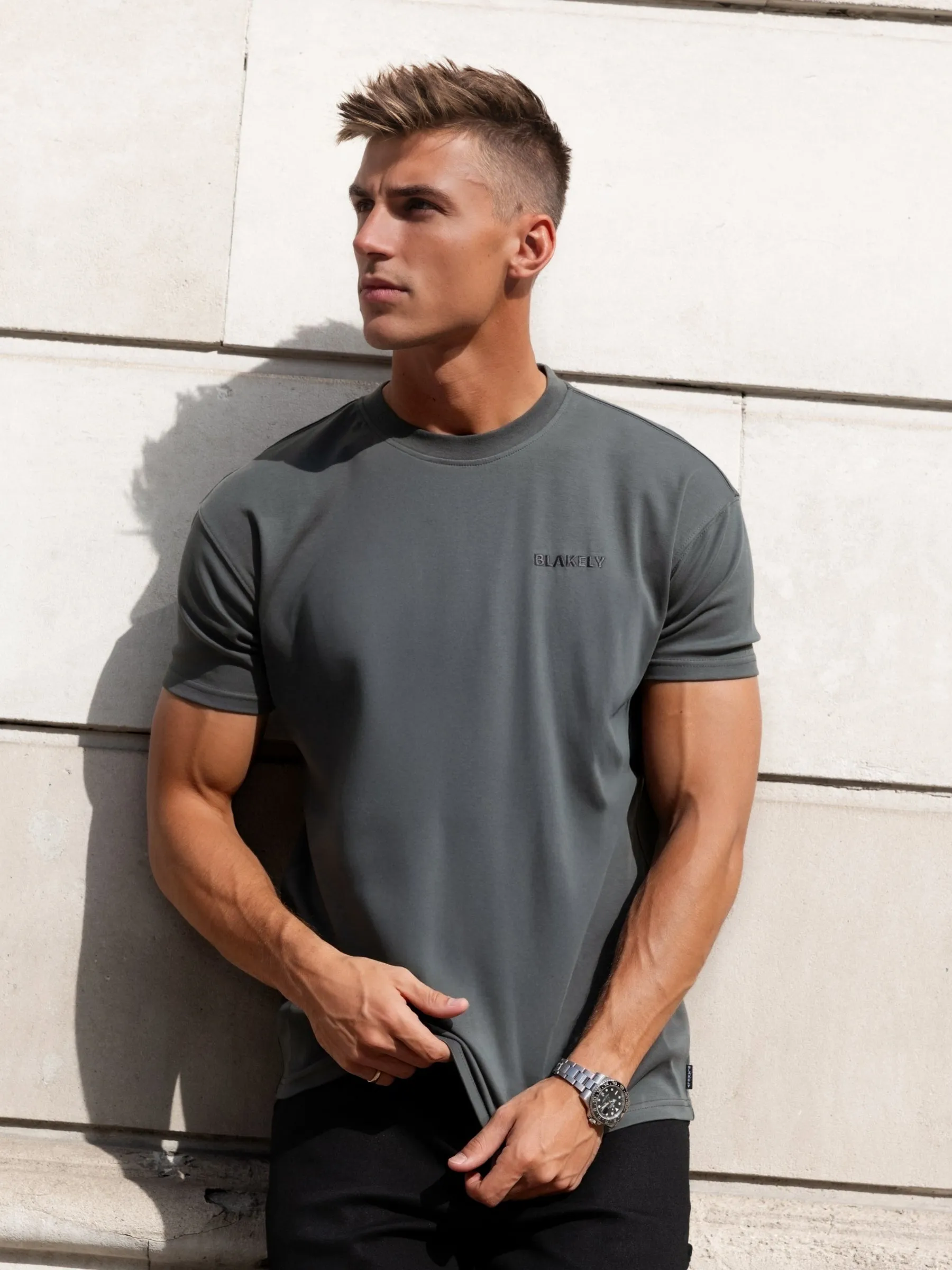 Rhys Relaxed T-Shirt - Khaki Grey sold by Blakely product image thumbnail 2