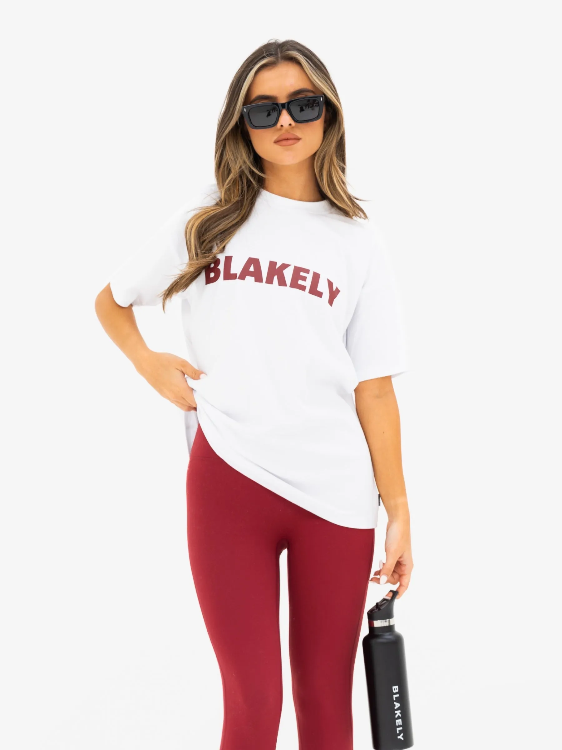 Sophia Oversized T-Shirt - White & Classic Red sold by Blakely product image thumbnail 3