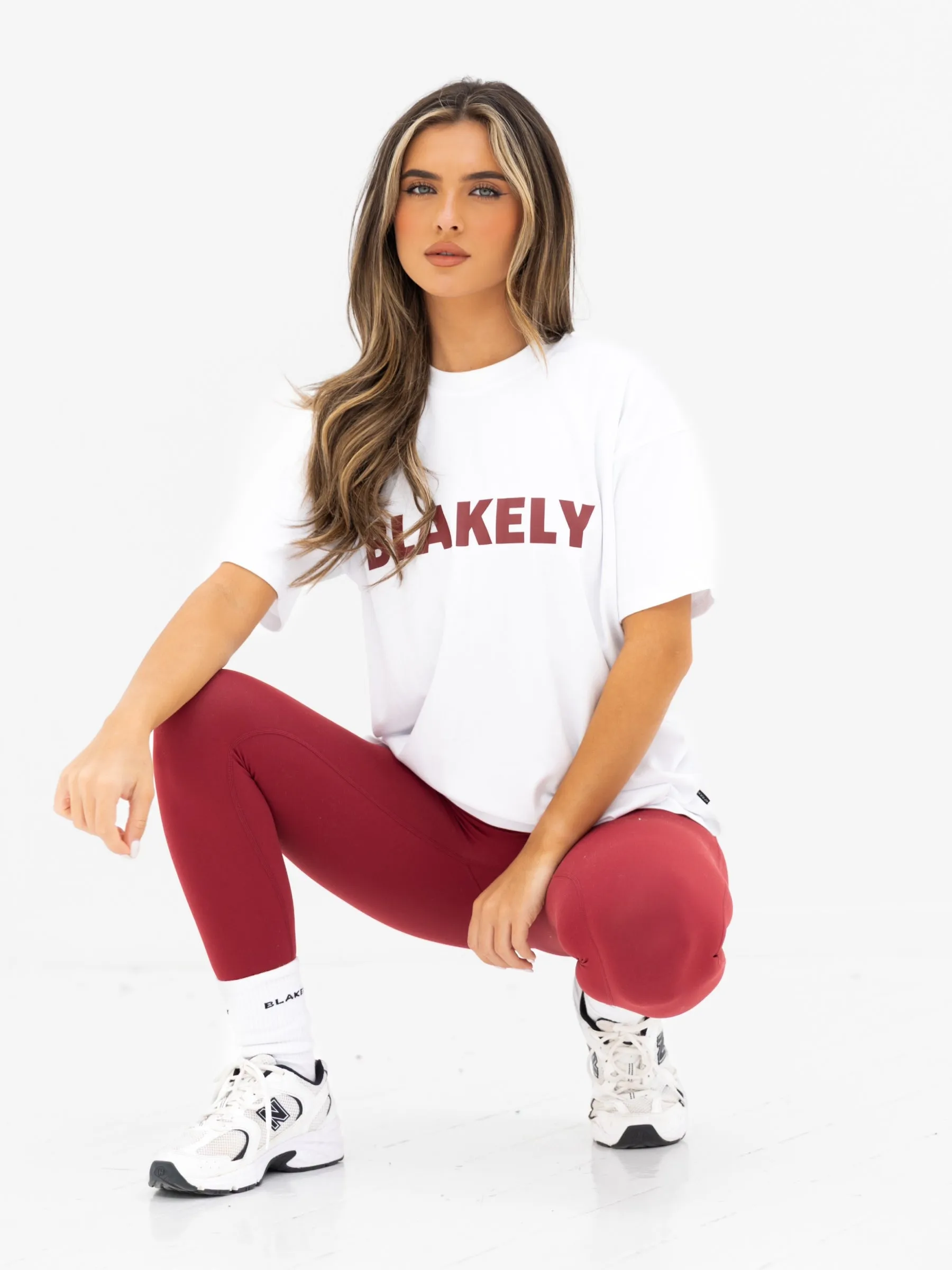 Sophia Oversized T-Shirt - White & Classic Red sold by Blakely product image thumbnail 2