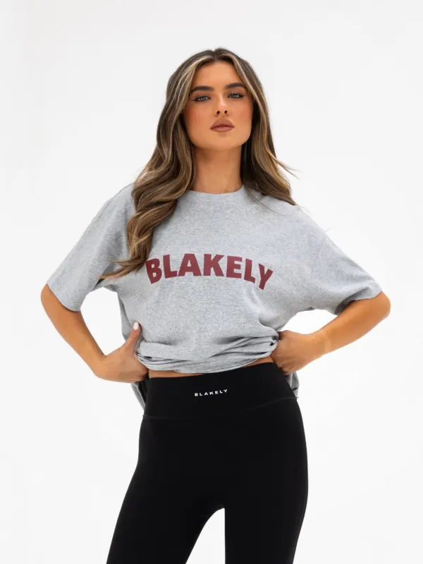 Sophia Oversized T-Shirt - Marl Grey sold by Blakely