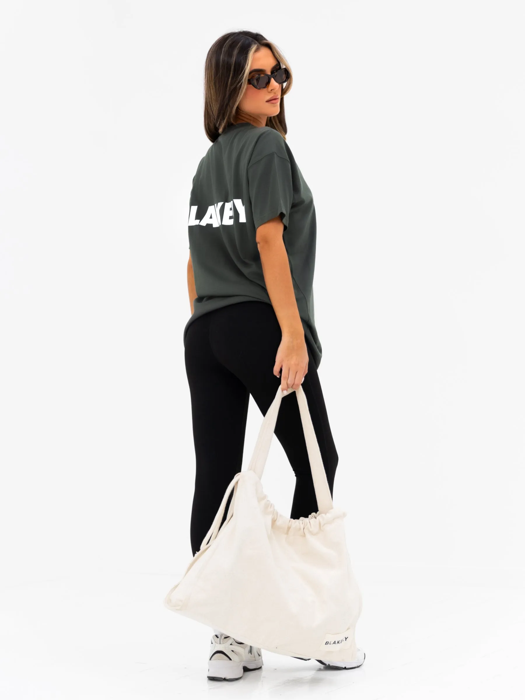 Kayla Oversized T-Shirt - Khaki Grey sold by Blakely product image thumbnail 5